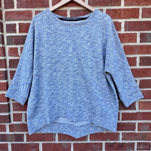 Lou & Grey Sweatshirt Womens XL Heather Gray 3/4 Sleeve Athleisure Cozy - Picture 1 of 7